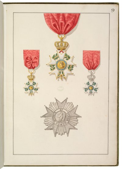 Seite aus Recueil des ordres français et étrangers von Martin Guillaume Biennais