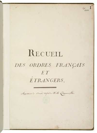 Recueil des ordres français et étrangers von Martin Guillaume Biennais