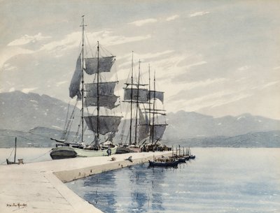 Segelschiffe an einem Kai von Martin Hardie