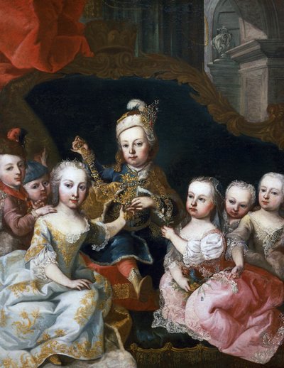 Porträt von Joseph II. als Kind mit seinen Brüdern (Wien) von Martin II Mytens or Meytens