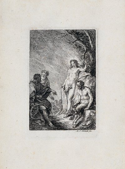 Der Schiedsspruch des Königs Midas zwischen Apoll und Marsyas von Martin Johann Schmidt