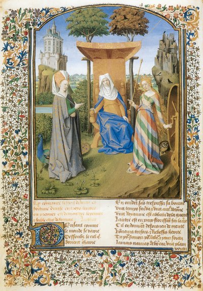 Der Kampf zwischen Tugend und Glück, Gedicht von Martin Le Franc für Philippe Le Bon von Burgund (Pergament) von Martin Le Franc