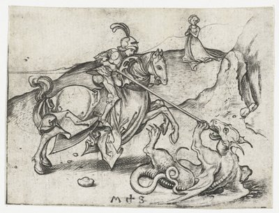 Der Heilige Georg und der Drache von Martin Schongauer