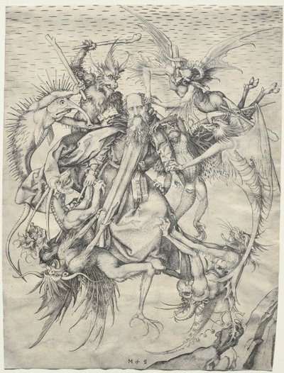 Der heilige Antonius von den Teufeln gequält, 1400er Jahre von Martin Schongauer