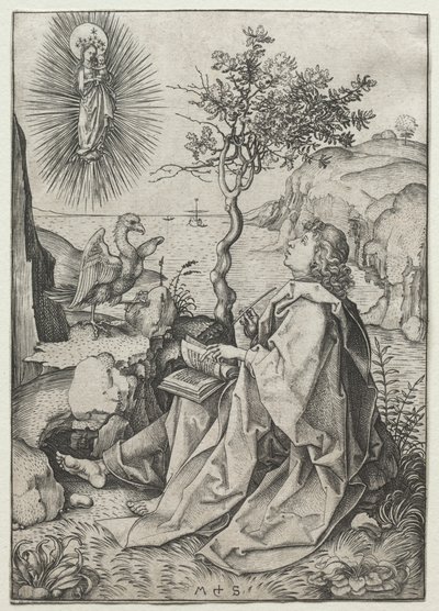 St. Johannes der Evangelist auf der Insel Patmos von Martin Schongauer