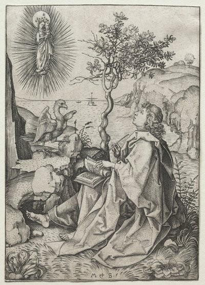 St. Johannes der Evangelist auf der Insel Patmos von Martin Schongauer