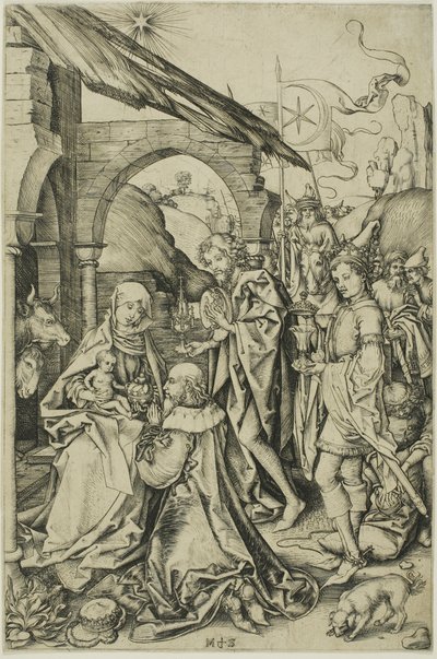 Die Anbetung der Könige, aus dem Leben Christi von Martin Schongauer