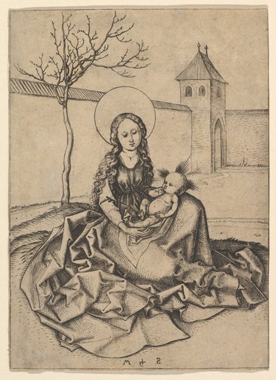Die Madonna und das Kind im Hof, ca. 1435-1491 von Martin Schongauer