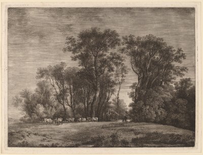 Eine Wiese mit Vieh am Waldrand von Martin von Molitor