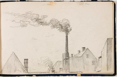 Stadtbild mit rauchenden Schornsteinen von Martinus Rørbye