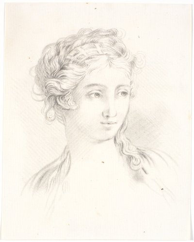 Frauenkopf im 3/4 Profil nach rechts von Martinus Rørbye