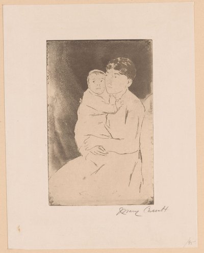 Kindermädchen und Baby von Mary Cassatt (signed by artist)