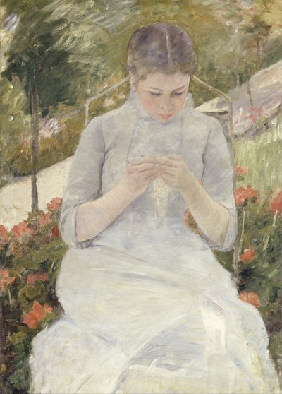 Junges Mädchen im Garten von Mary Cassatt