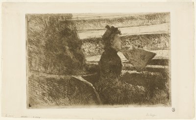 Dame in Schwarz, in einer Loge, nach rechts blickend von Mary Cassatt