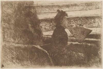 Dame in Schwarz, in einer Loge, nach rechts gewandt, ca. 1880 von Mary Cassatt