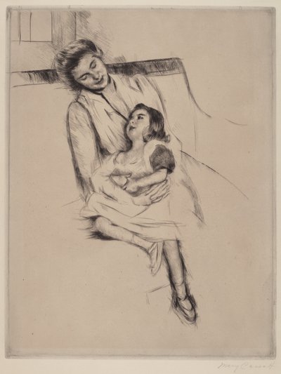 Reine und Margot sitzen auf einem Sofa Nr. 2, ca. 1902 von Mary Cassatt