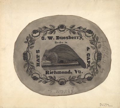Hutschachtel - Oberseite, ca. 1939 von Mary E Humes