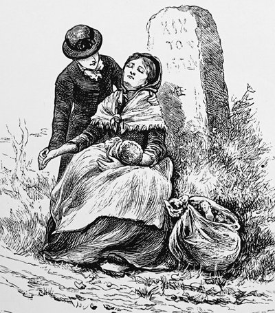 Eine unverheiratete Mutter und ihr Baby werden erschöpft am Straßenrand gefunden von Mary Ellen Edwards