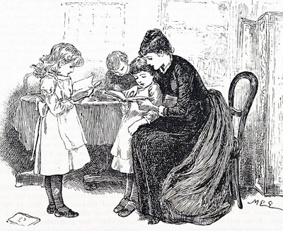 Kinder werden von ihrer Mutter vorgelesen von Mary Ellen Edwards