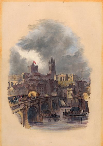 Die alte Tyne-Brücke, Moot Hall, St. Nicholas Kathedrale und Schloss von Mary Jane Hancock