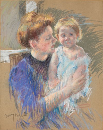 Mutter in Lila, die ihr Kind hält, ca. 1914 von Mary Cassatt
