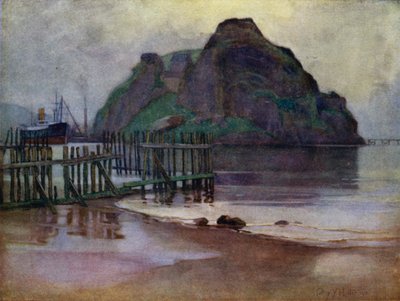 Ebbe bei Tagesanbruch, Dumbarton Rock von Mary Young Hunter