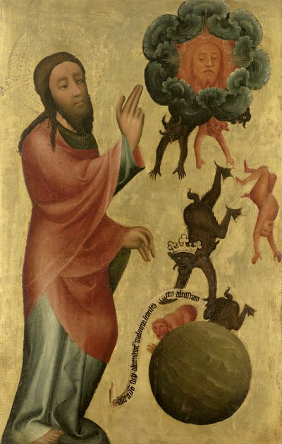 Trennung von Licht und Dunkelheit vom Hochaltar von St. Peter in Hamburg, dem Grabow-Altar, 1383 von Master Bertram of Minden