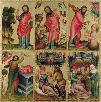 Innere linke Flügel des Hochaltars von St. Peter in Hamburg, der Grabower Altar (Tempera auf Holz) von Master Bertram of Minden