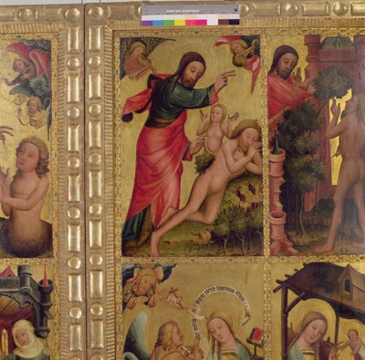 Die Erschaffung Evas, ein Panel vom Grabower Altar, dem Hochaltar von St. Petri in Hamburg von Master Bertram of Minden
