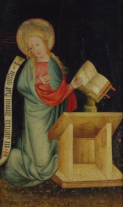 Jungfrau der Verkündigung, vom Erntedankaltar, ca. 1410 (Detail) von Master Bertram of Minden