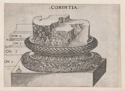 Speculum Romanae Magnificentiae: Korinthische Basis, ca. 1537 von Master GA