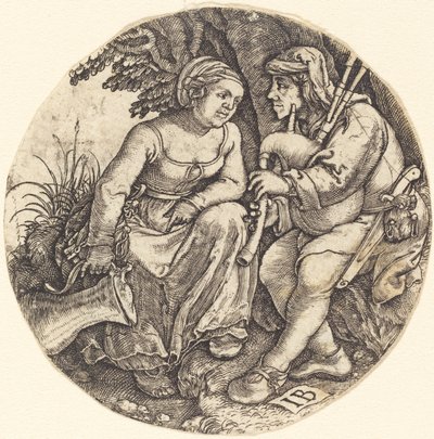 Dudelsackspieler mit seiner Geliebten von Master IB