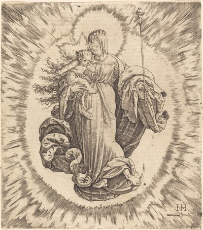 Madonna auf einer Mondsichel von Master N.H. with the Dagger