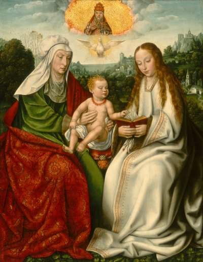 Heilige Anna mit der Jungfrau und dem Christuskind von Master of Frankfurt