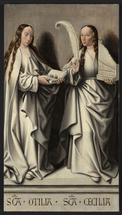 Heilige Ottilia und Cecilia, Tafel des St. Anna Altars, ca. 1503-1506 von Master of Frankfurt