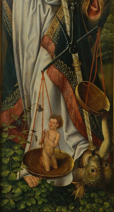 Triptychon der Taufe Christi (Detail) von Master of Frankfurt