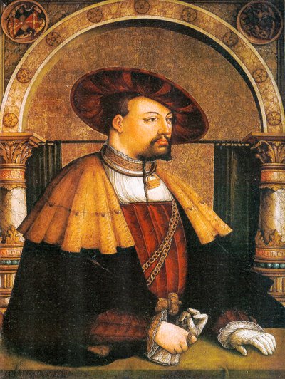 Bildnis des Eitelfriedrich III. von Zollern von Master of Messkirch
