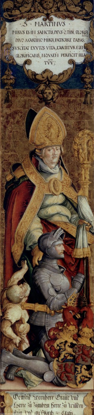 Hl. Martin mit Bettler und dem Stifter Gottfried Werner von Zimmern von Master of Messkirch