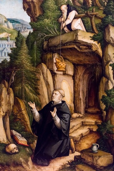 Der heilige Benedikt als betender Einsiedler, ca. 1540 von Master of Messkirch