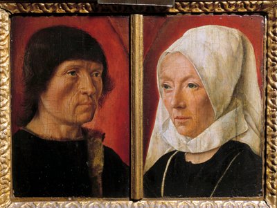 Porträt eines Mannes und seiner Frau. Darstellung eines Paares (Doppelporträt). Gemälde des Meisters von Saint Gilles (tätig zwischen 1490-1510), französische Schule von Master of Saint Giles