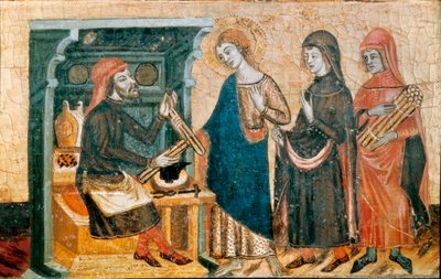 Altarbild der Heiligen Johannes, Meister von Santa Coloma de Queralt, ca. 1356 von Master of Santa Coloma de Queralt