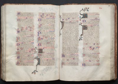 Das Gotha Missale: Fol. 110v, Text, ca. 1375 von Master of the Boqueteaux