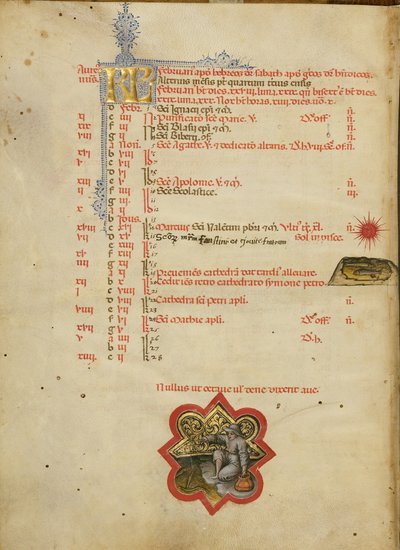 Ein Mann beim Angeln; Tierkreiszeichen Fische von Master of the Brussels Initials