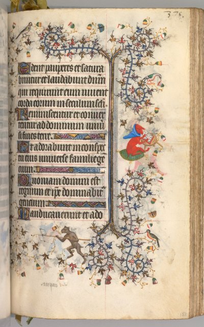 Stundenbuch von Karl dem Edlen, König von Navarra 1361-1425: fol. 183r, Text, ca. 1405 von Master of the Brussels Initials and Associates
