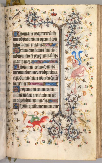 Stundenbuch von Karl dem Edlen, König von Navarra 1361-1425: fol. 187r, Text, ca. 1405 von Master of the Brussels Initials and Associates