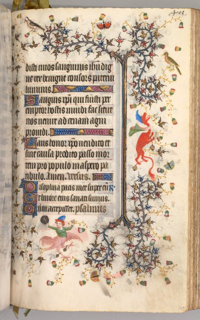 Stundenbuch von Karl dem Edlen, König von Navarra 1361-1425: fol. 195r, Text, ca. 1405 von Master of the Brussels Initials and Associates