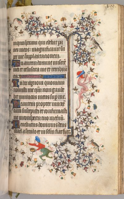 Stundenbuch von Charles dem Edlen, König von Navarra 1361-1425: fol. 199r, Text, um 1405 von Master of the Brussels Initials and Associates