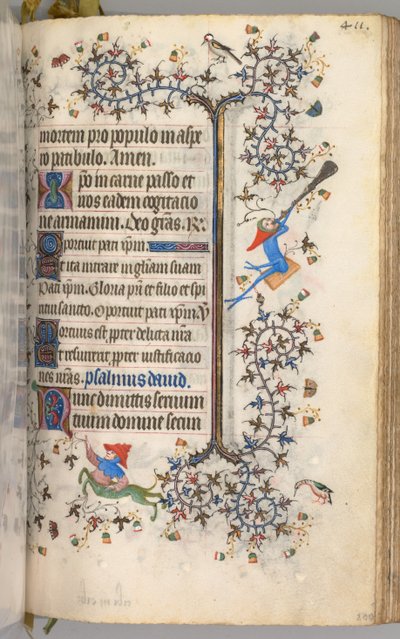 Stundenbuch von Karl dem Edlen, König von Navarra 1361-1425: fol. 200r, Text, ca. 1405 von Master of the Brussels Initials and Associates
