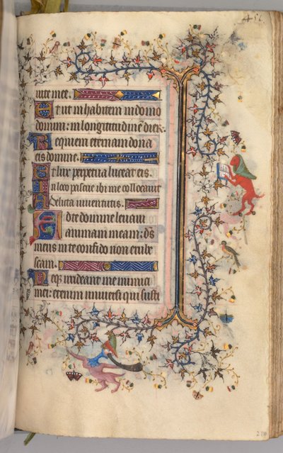 Stundenbuch von Karl dem Edlen, König von Navarra 1361-1425: fol. 220r, Text, ca. 1405 von Master of the Brussels Initials and Associates