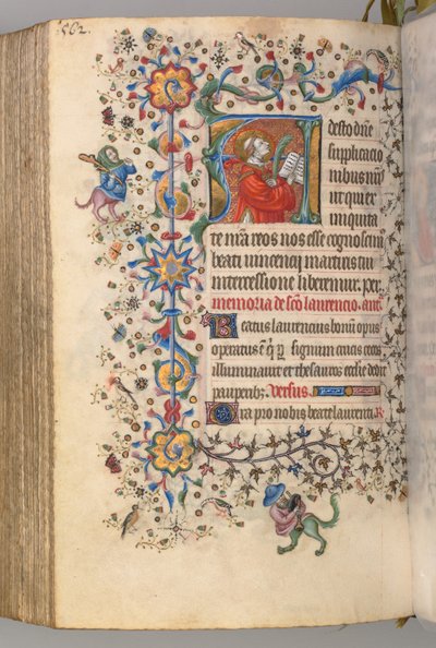 Stundenbuch von Karl dem Edlen, König von Navarra 1361-1425, fol. 275v, St. Vincent, ca. 1405 von Master of the Brussels Initials and Associates